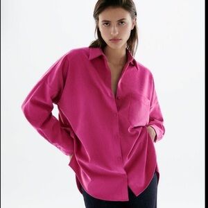 Zara // Fuchsia Corduroy Shacket